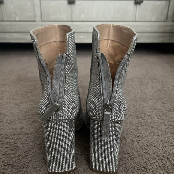 Steve Madden Women's Tarra Block Heel Ankle Boots Rhinestones - Picture 6 of 9